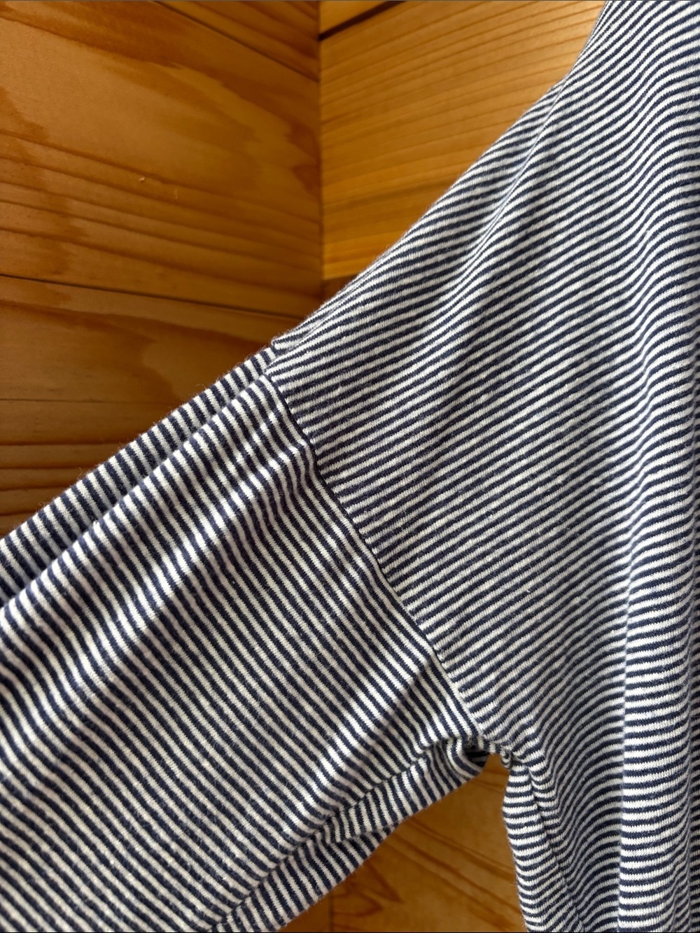 J.Crew Relaxed Stretch Linen Blend Striped Polo Shirt Navy White L - Picture 7 of 8